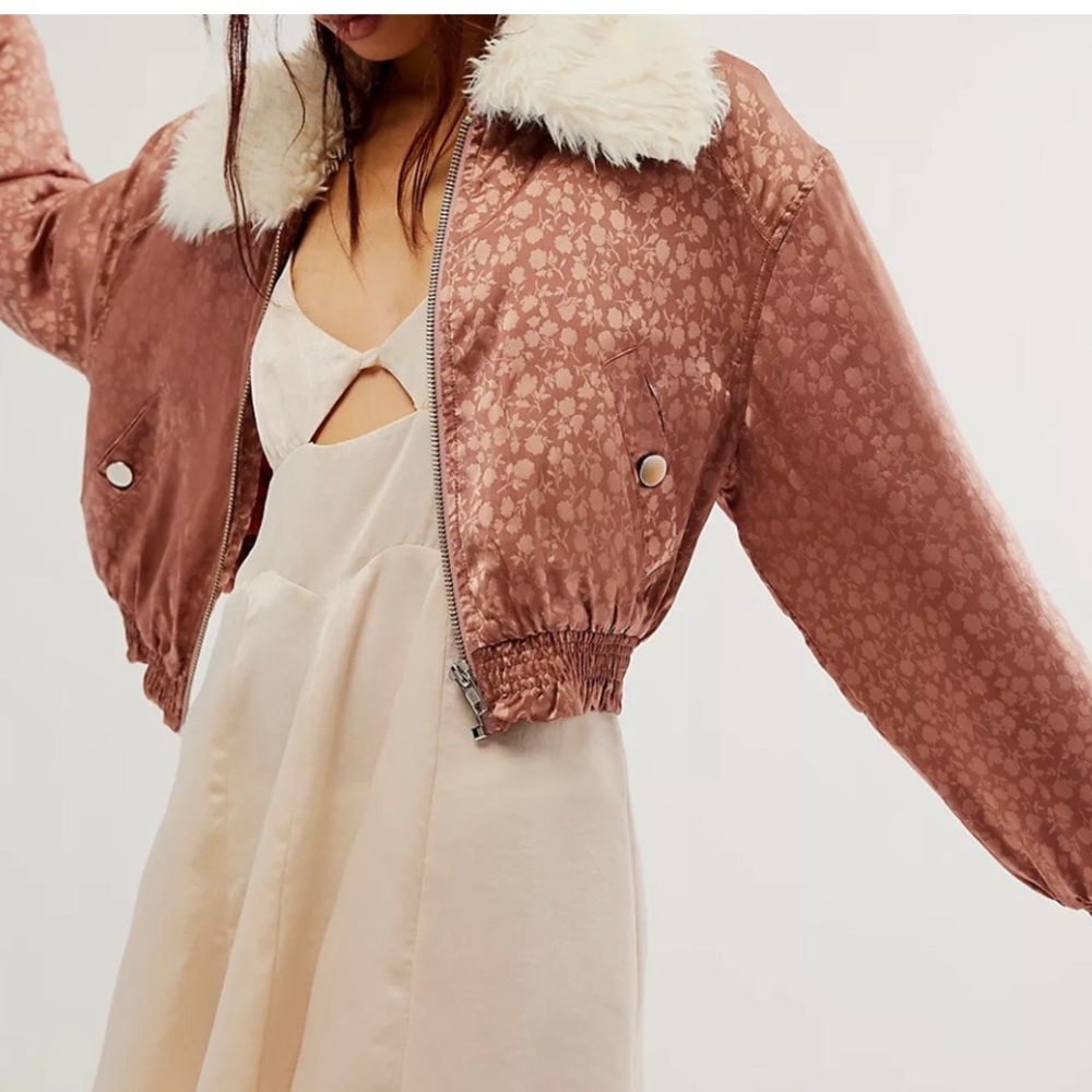 FREE PEOPLE Crafted Floral
Bomber Jacket size XS